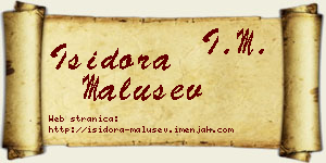 Isidora Malušev vizit kartica